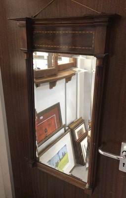 Lot 308 - Edwardian inlaid mahogany wall mirror