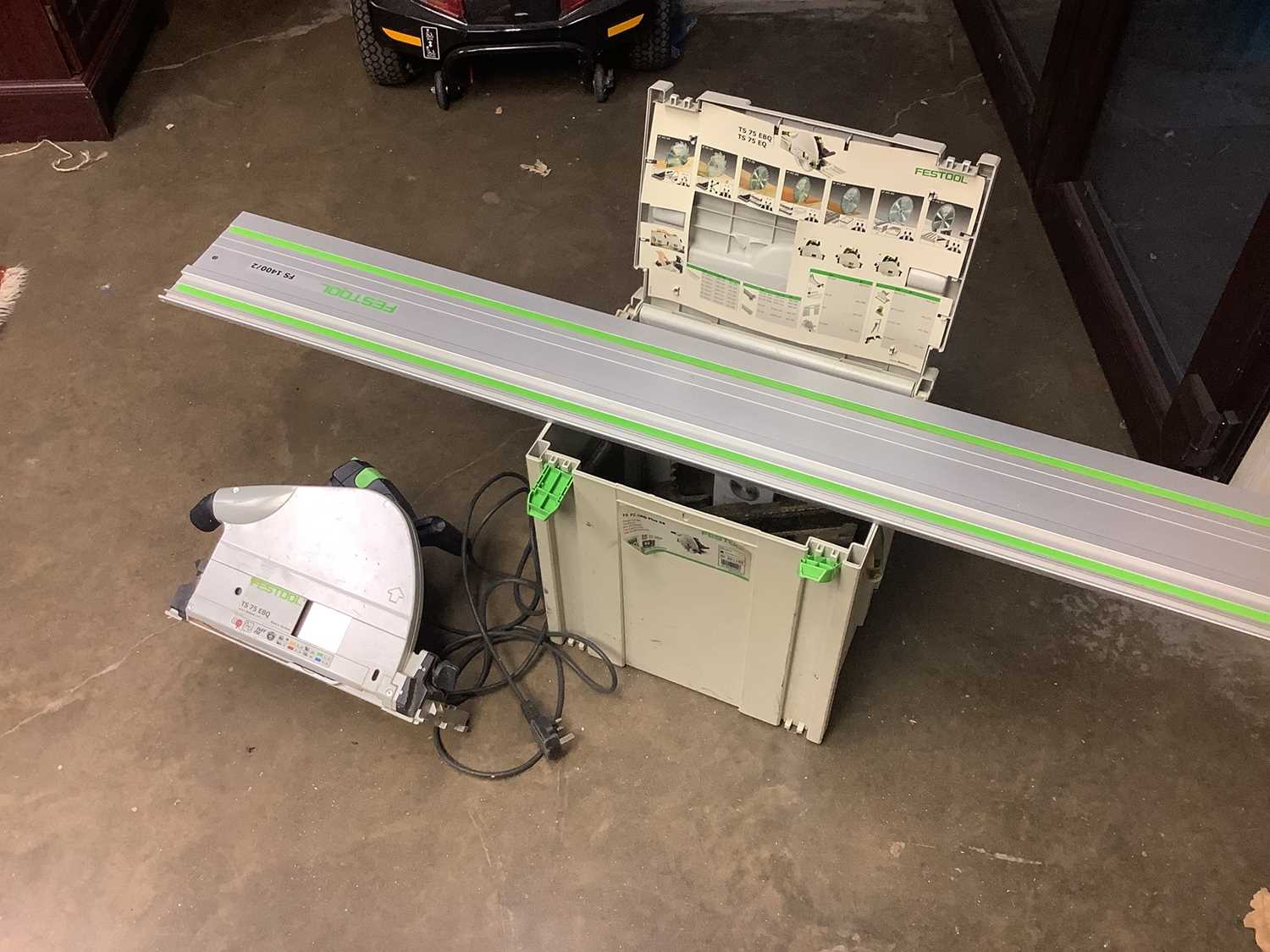 Lot 596 - Festool TS75 EBQ-Plus GB Plunge-Cut Saw in Systainer with 2 Festool guide rails: FS 1400/2 & FS 2700/2