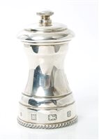 Lot 226 - Contemporary Silverer pepper mill of capstan...