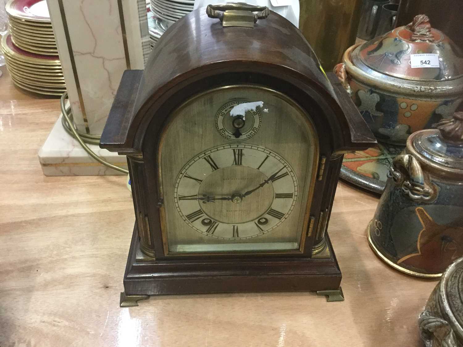 Lot 543 - Waring & Gillows Mahogany Cased Mantel Clock