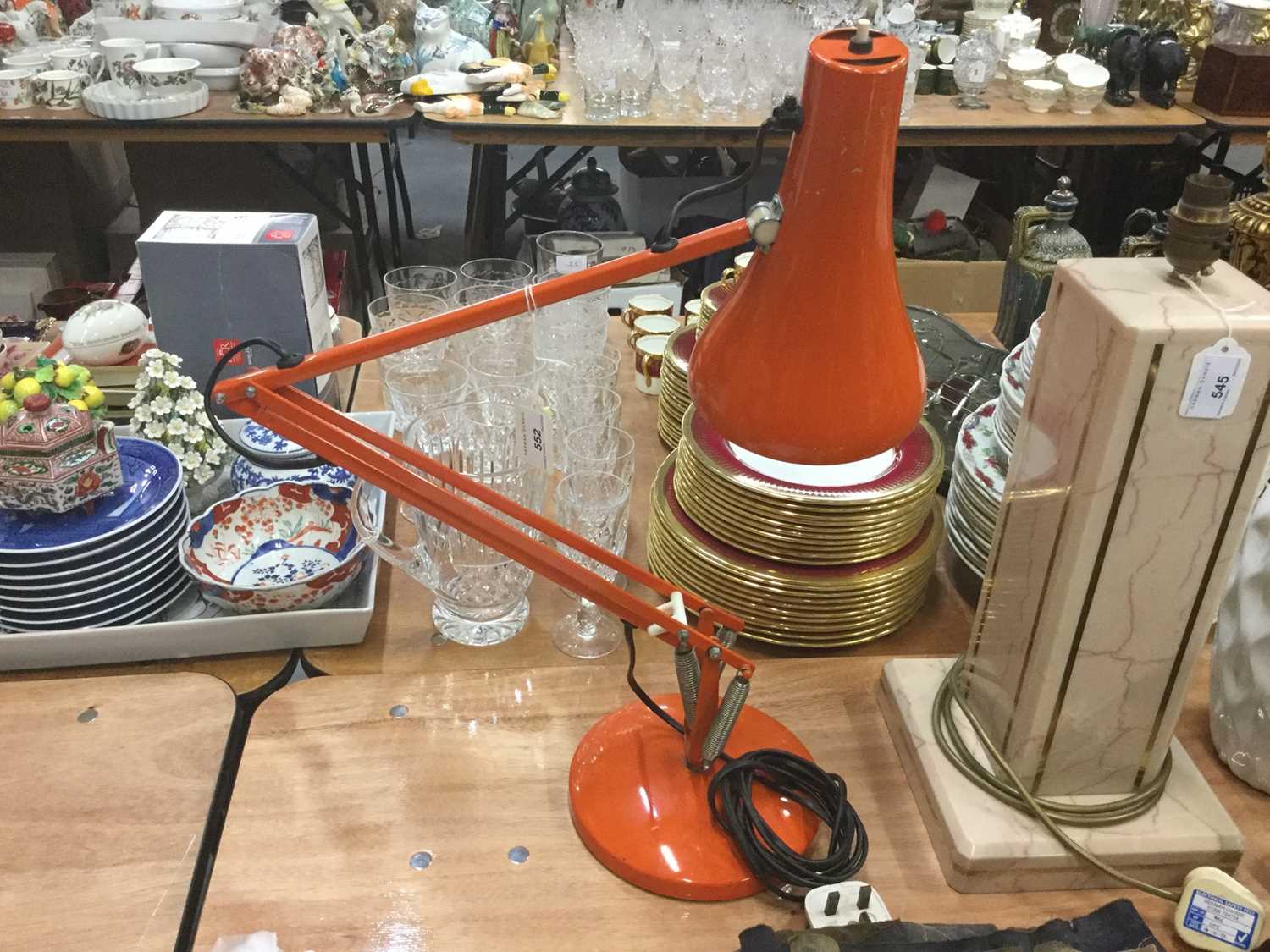 Lot 552 - Vintage orange Anglepoise desk lamp