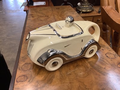 Lot 568 - Art Deco style racing car teapot by Sadler