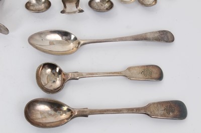Lot 243 - Large selection of miscellaneous silver and silver plate cutlery and flatware.