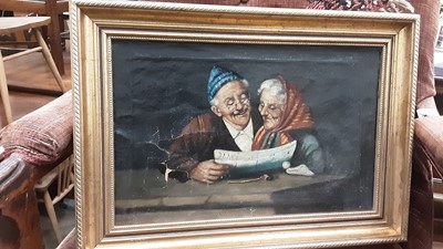 Lot 576 - Italian School oil on canvas - The News of the Day