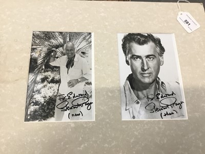 Lot 581 - Stewart Granger ( British Filmstar) two autographed portrait photographs in mount