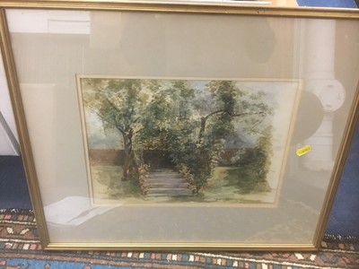 Lot 356 - Pair of late 19th century watercolours of garden scenes, each 25 x 34cm