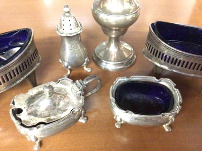 Lot 876 - Group of silver condiments