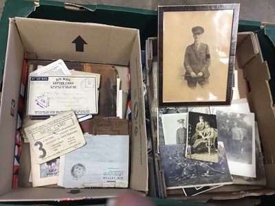 Lot 585 - Lot mostly First World War military photographs, military ephemera and sundry vintage photographs