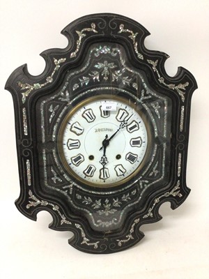 Lot 667 - Late 19th century French wall clock with mother o pearl decoration