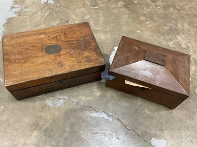 Lot 375 - Late Regency mahogany work box and another box