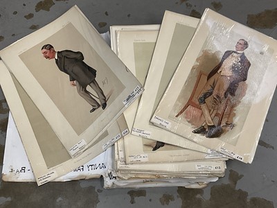 Lot 373 - Group of period Vanity Fair lithographic prints of notable figures by Spy, Ape and others, all 18.5cm x 31cm, individually wrapped (approximately