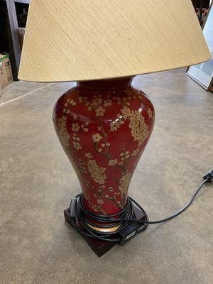 Lot 376 - Modern baluster table lamp and hare