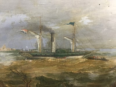 Lot 10 - 19th century oil on panel, Marine scene, 32cm x 23cm, unframed