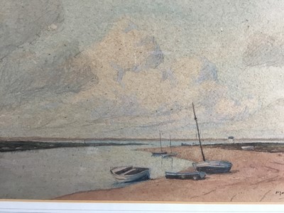Lot 15 - Martin Hardie (1875-1952) watercolour-  harbour scene probably Norfolk, 36cm x 26cm, mounted in glazed frame (52cm x 43cm overall)