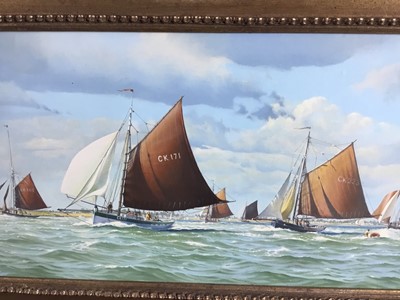 Lot 16 - William H Bishop (b.1942) two signed oil on canvas marine scenes, Blackwater Estuary, both framed