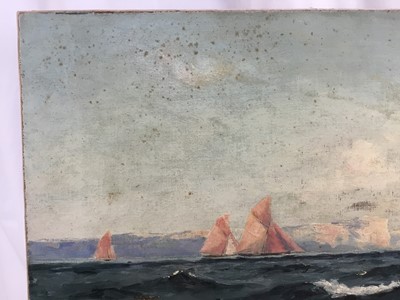 Lot 13 - Henry Moore ARA oil on canvas - Marine scene, signed, 61cm x 30.5cm, unframed