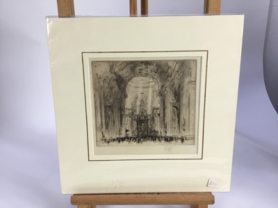Lot 34 - William Walcott (1874-1943) four signed architectural etchings, each mounted, various sizes