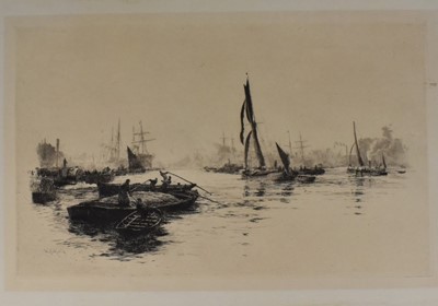 Lot 1186 - William Lionel Wyllie (1851-1931) three signed etchings, Pool of London and two others, each unframed