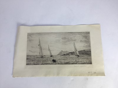 Lot 31 - Rowland Langmaid (1897-1956) signed etching, marine scene, 14cm x 41cm, unframed