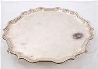 Lot 242 - Contemporary Silverer salver of shaped...