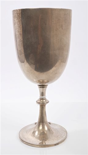 Lot 243 - Victorian Silverer goblet with slender central...