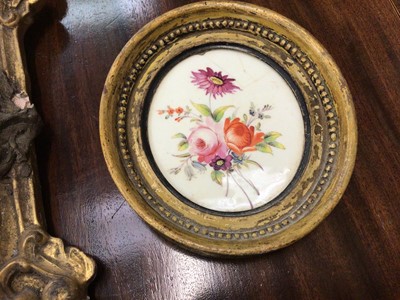 Lot 23 - Hand-painted picture of two butterflies in gilt frame