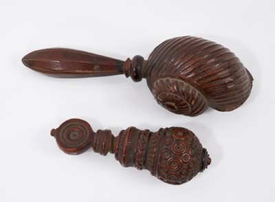 Lot 827 - Two 19th century carved treen nutcrackers