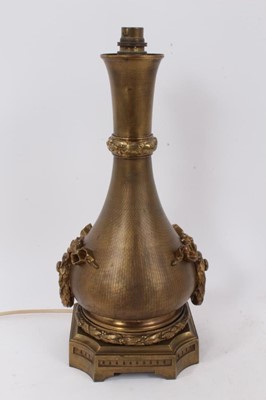 Lot 830 - Antique French bronze lamp base