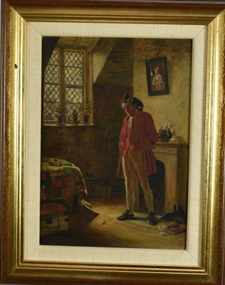 Lot 1082 - John Edward Soden, late 19th century, oil on board - 'Down on his Luck', signed, titled verso, 32cm x 23cm, framed