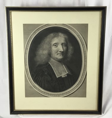 Lot 153 - Antique black and white engraving - ‘Henri Pussort, born from royalty,’ by Michael Manel of Paris, published 1675, 53cm x 44cm, in later Hogarth frame