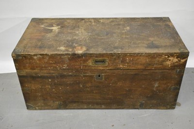 Lot 1426 - 19th century brass bound camphor wood trunk