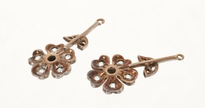 Lot 426 - Pair of Victorian diamond pendant earrings drops