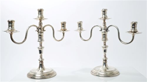 Lot 250 - Pair contemporary Silverer 18th century-style...