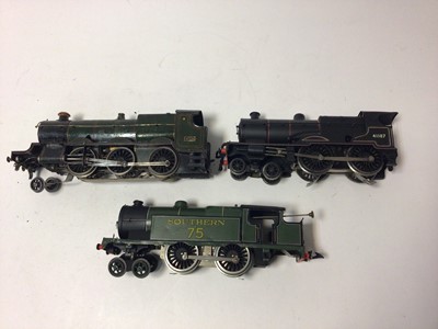 Lot 72 - Railway O gauge selection of three rail locomotives including 4-2-0 No.4331, 4-4-0 No.41187 and Southern 4-4-0 No.75 (30