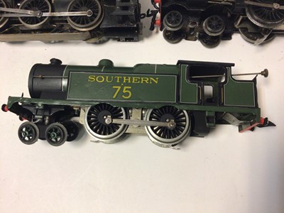 Lot 72 - Railway O gauge selection of three rail locomotives including 4-2-0 No.4331, 4-4-0 No.41187 and Southern 4-4-0 No.75 (30
