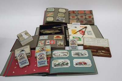 Lot 1494 - Collection of early cigarette cards in wicker hamper