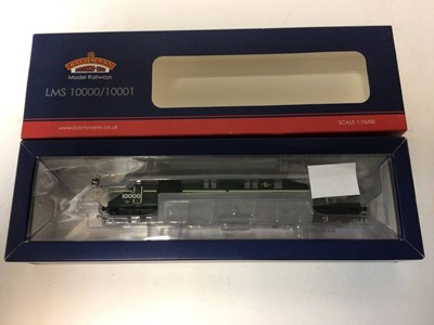Lot 171 - Bachmann OO gauge locomotives including BR lined black Early Crest Weathered 2-6-4 Standard Class 4MT Tank 80136, boxed 32-355, BR lined black Late Crest Class E4 locomotive 32500, boxed 35-078 and...