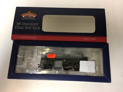 Lot 172 - Bachmann OO gauge locomotives including BR lined green Late Crest 2-6-2 Standard Class 3MT Tank 82030, boxed 31-976A, LMS black 0-6-2 LNWR Webb Coal Tank 7841, boxed 35-051, LMS black 0-6-0 3F Jint...