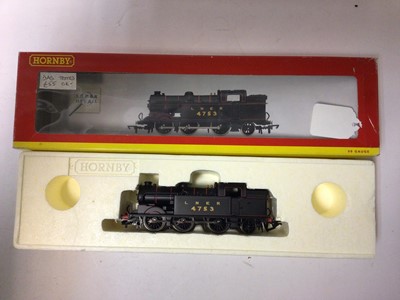 Lot 195 - Hornby OO gauge locomotives including LNER lined Black 0-6-2T Class N2 Tank locomotive 4753, boxed R2269, SR Green 0-4-4T Class M7 Tank locomotive 111, boxed R2625, BR Black 2-8-0T Class 42XX Tank...