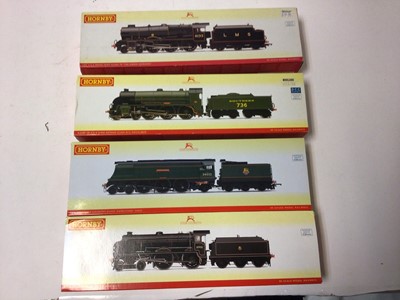 Lot 197 - Hornby OO gauge locomotives including SR 4-6-0 Class N15 'Excalibur' tender locomotive 736, boxed R2580,  LMS Black 4-6-0 Royal Scot Class 7P 'The Green Howards' tender locomotive 6133, boxed 2631X...