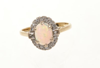 Lot 434 - Opal and diamond cluster ring