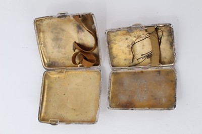 Lot 277 - Group of silver to include two vesta cases, two pill boxes, two cigarette cases and a scent bottle