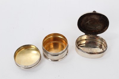 Lot 277 - Group of silver to include two vesta cases, two pill boxes, two cigarette cases and a scent bottle