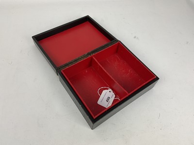 Lot 499 - Military interest- good quality leather cigar box with applied brass regimental badge for the Highland Light Infantry, 19 x 15cm