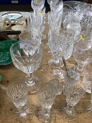Lot 31 - Collection of cut and other glassware