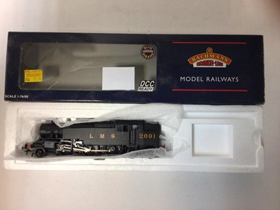 Lot 174 - Bachmann OO gauge locomotives including LMS Black 2-6-4 Fairburn Tank locomotive 2691, boxed 32-875, LNER Black 2-8-0 07/WD tender locomotive 3085, boxed 32-254, BR lined Black Early Emblem 4-6-0 M...