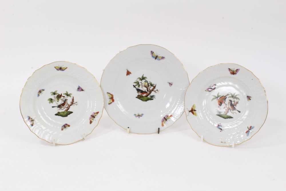 Lot 104 - A pair of Herend porcelain dishes, 15.5cm diameter, and anothe measuring 17cm diameter (3)