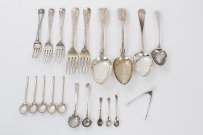 Lot 290 - Various items of Georgian and Victorian silver flatware