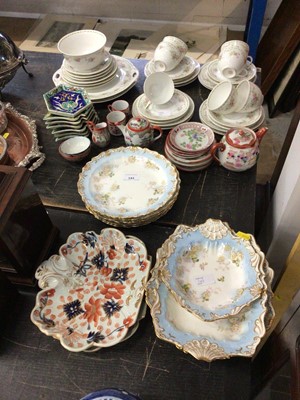 Lot 143 - Late Victorian George Jones Crescent China porcelain dessert service, Limoges porcelain tea wares, pair of 19th century Masons dishes and other china
