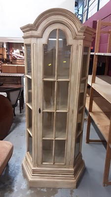 Lot 1003 - Contemporary display cabinet with domed top, shelved interior enclosed by glazed door, 85cm wide, 40cm deep, 202cm high